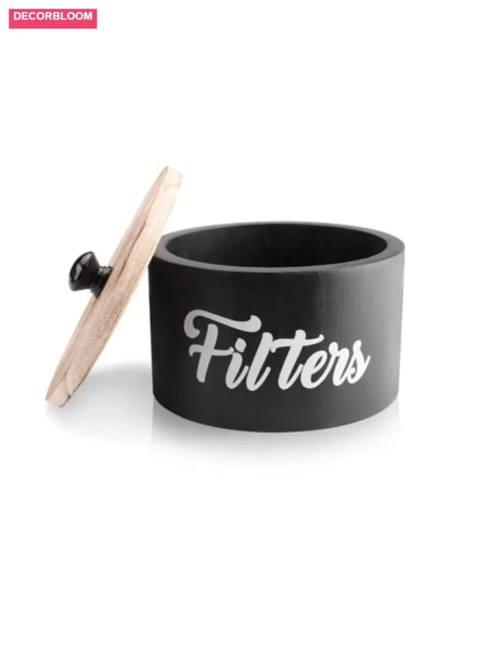 Wooden Coffee Filter Holder with Lid – Farmhouse Style Storage for Filters,